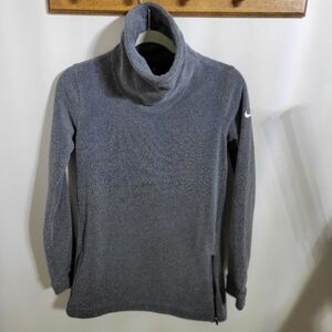 Nike Dry-Fit Women’s Gray Turtleneck Athletic Fleece Long Sleeve Sweater, Sz S